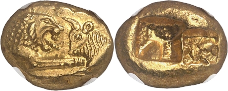 Asie Mineure - Lydie Crésus (561-546). Statère d’or léger - Sardes (553-539).