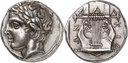 Ligue Chalcidienne (420-392) Tétradrachme en argent - Olynthe (c. 382-379).
