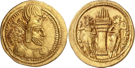Royaume Sassanide Shapur Ier (241-272). Dinar en or (c. 260-272).
