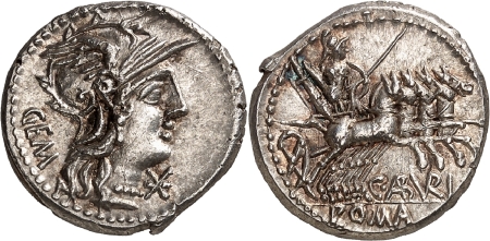 C. Aburius Gem.. Denier en argent - Rome (134).