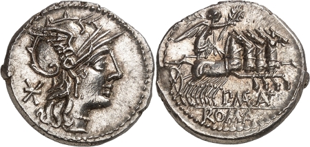 P. Maenius Antias. Denier en argent – Rome (132).