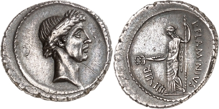 Jules César (100-44). L. Flaminius Chilo - Denier - Rome (41).
