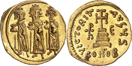 Héraclius, Héraclius Constantin et Héraclonas (613-641) Solidus - Constantinople (638-639).