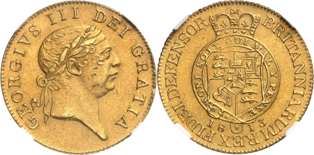 Angleterre. Georges III (1760-1820). Guinée or - 1813.