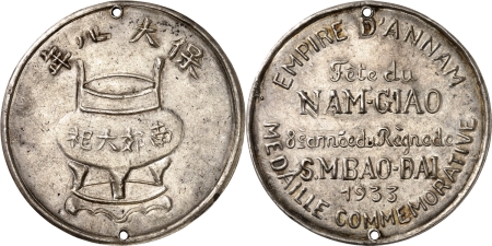 Annam. Bao-Dai (1926-1945). Médaille en argent - 1933.
