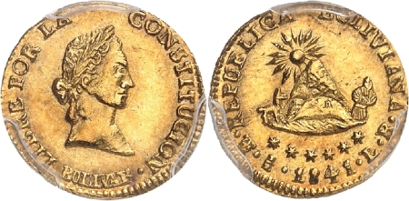 Bolivie. République (1825 à nos jours). 1/2 Escudo - 1841 PTS LR/PL Potosi.