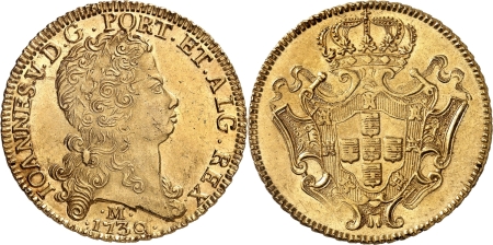 Brésil. Jean V (1706-1750). 12.800 reis or - 1730 M Minas Gérais.