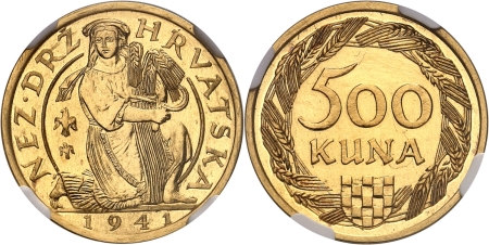 Croatie. Ante Pavelic (1941-1945). 500 kuna or - 1941.