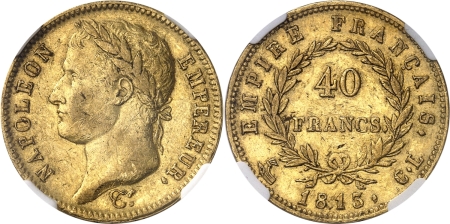 France. Napoléon Ier (1804-1814). 40 francs or - 1813 CL Gênes.