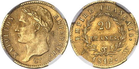 France. Napoléon Ier (1804-1814) 20 francs or - 1812 W Lille.