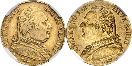 France. Louis XVIII (1814-1824). 20 francs or - (1814-1815).