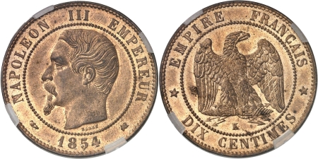 France. Napoléon III (1852-1870). 10 centimes - 1854 K Bordeaux.