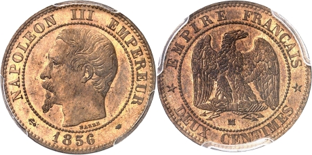 France. Napoléon III (1852-1870). 2 centimes - 1856 MA Marseille.