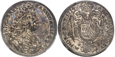 Hongrie. Charles VI (1711-1740). 1/2 thaler - 1714 KB Kremnitz.