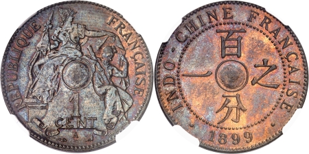 Indochine. 1 cent. - 1899 A Paris. 