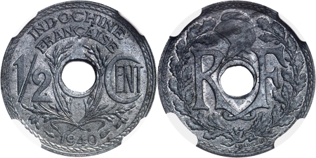 Indochine. 1/2 cent zinc - 1940.