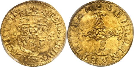 Italie - Ferrara. Alphonse II d'Este (1559-1597) Scudo d’or - Non daté.
