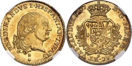 Italie - Parme Ferdinand I (1765-1802) Doppia or - 1797 S.