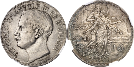 Italie. Victor-Emmanuel III (1900-1945). 5 lires - 1911 R Rome.