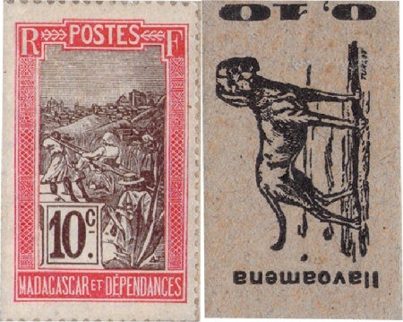 Madagascar. 10 centimes (Ilavoamena) - Non daté (1916-1917).