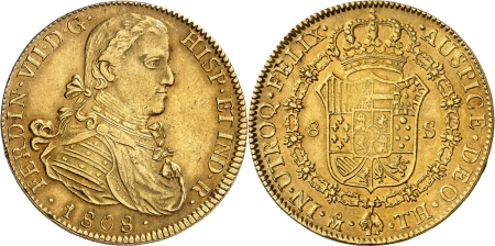 Mexique. Ferdinand VII (1808-1821). 8 escudos or - 1808 Mo TH Mexico.