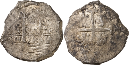 Pérou. Charles II (1665-1700). 8 réales « Cob » - 1698 H Lima.