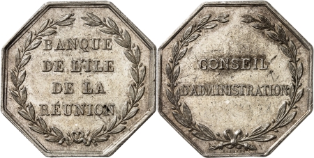 Réunion. Napoléon III (1852-1870). Banque de l’Ile de la Réunion - Conseil d’administration. Jeton en argent - Non daté. 