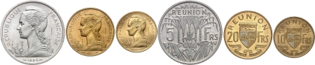 Réunion. Essais du 20 francs, 10 francs et 5 francs - 1955.