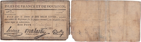 Isles de France et Bourbon (Maurice et Réunion). 10.000 livres - Loi du 28 Juillet 1790.