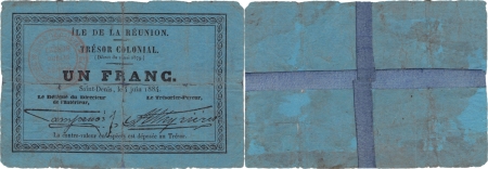 Réunion - Trésor Colonial 1 franc - 4 juin 1884.