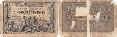 Réunion - Trésor Colonial. 50 centimes type Mouchon Décret du 2 mai 1879 - Non daté.
