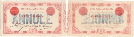 Réunion. 100 francs rouge ANNULE - (1874).