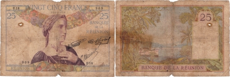 Réunion. 25 francs type 1927 - Années diverses.