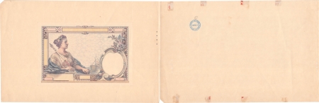 Réunion. Epreuve uniface du recto, sans filigrane, du 100 francs type 1927 Sans les signatures ni la numérotation.