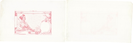 Réunion. Série d’épreuve unifaces de couleurs, sans filigrane, du 100 francs type 1927.
