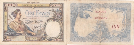 Réunion. 100 francs type 1927 - (1937).