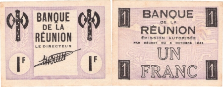 Réunion. 1 franc « francisque » - (1942).