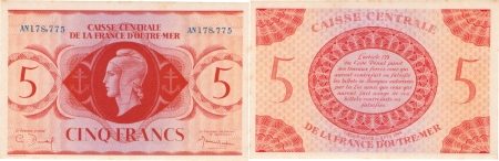 Réunion - Caisse Centrale de la France d’Outre-Mer 5 francs type anglais - L.1944.