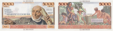 Réunion - I.E.D.O.M. 5000 francs « Schoelcher » - (1960).