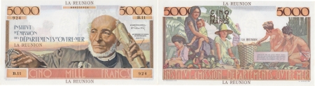 Réunion - I.E.D.O.M. 5000 francs « Schoelcher » - (1960).