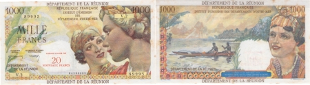 Réunion - I.E.D.O.M. 20 NF sur 1000 francs « Union Française » - (1971).