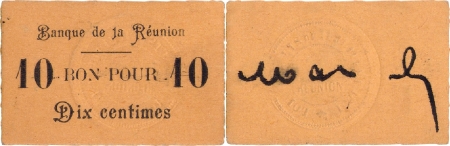 Réunion - Billet de nécessité Bon pour 10 centimes - (1915).
