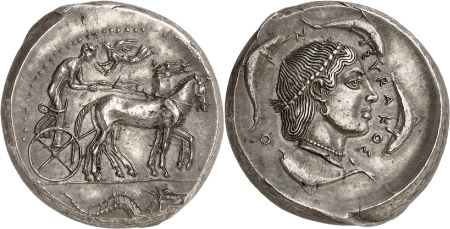 Sicile - Syracuse - Seconde République  - Tétradrachme (c. 450-440)