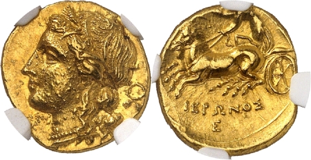 Sicile - Syracuse - Hieron II (274-216)  - Décadrachme de 60 litrae (c.220-217)