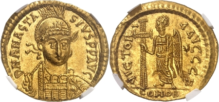 Théodoric (493-526) - Solidus frappé sur le type d’un solidus d’Anastase (493-526)