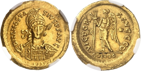 Théodoric (493-526) - Solidus frappé sur le type d’un solidus d’Anastase.