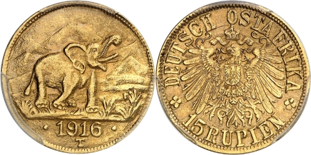 Afrique de l’ouest - Tanzanie - Guillaume II (1891-1918) - 15 roupies - 1916 T Tabora