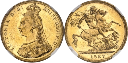 Victoria (1837-1901)  - Souverain or - 1887 M Melbourne