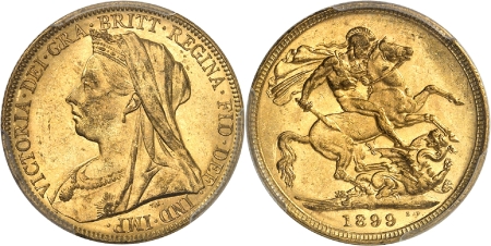 Victoria (1837-1901)  - Souverain or - 1899 M Melbourne