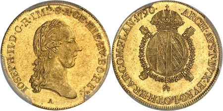 as) - Joseph II (1780-1790) - 1/2 souverain or - 1790 A Vienne